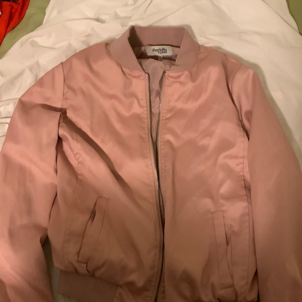 Frilled Satin Pink Bomber Jacket